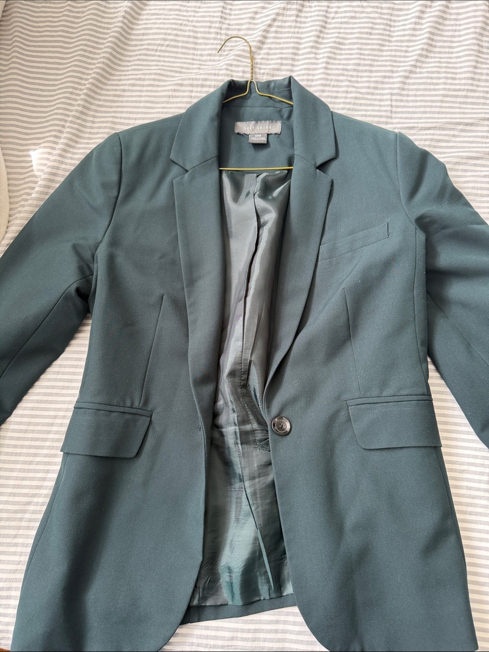 Single-Button Dark Teal Women's Blazer